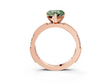 Rose gold Fancy Green Heart  Solitaire with Pavé Band and Four-Prong Setting_32