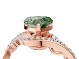 Rose gold Fancy Green Heart  Solitaire with Pavé Twist Band and Four-Prong Setting_4