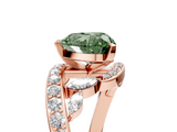Rose gold Fancy Green Heart  Solitaire with Pavé Twist Band and Four-Prong Setting_5