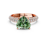 Rose gold Fancy Green Heart  Solitaire with Pave Band and Four-Prong Setting_3