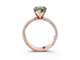 Rose gold Fancy Green Heart  Solitaire with Pave Band and Four-Prong Setting_6