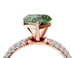 Rose gold Fancy Green Heart  Solitaire with Pave Band and Four-Prong Setting_7