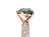 Rose gold Fancy Green Heart  Solitaire with Pave Band and Four-Prong Setting_8