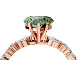Rose gold Fancy Green Heart  Solitaire with Side Stones on a Pavé Band and Four-Prong Setting_4