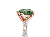 Rose gold Fancy Green Heart  Solitaire with Side Stones on a Pavé Band and Four-Prong Setting_5