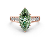 Rose gold Fancy Green Marquise  Brilliant Channel-Set Solitaire Ring with Four-Prong Setting_20
