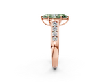 Rose gold Fancy Green Marquise  Brilliant Channel-Set Solitaire Ring with Four-Prong Setting_22