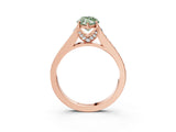 Rose gold Fancy Green Marquise  Brilliant Cut Diamond Engagement Ring with Pavé Band and Four-Prong Setting_69