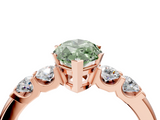 Rose gold Fancy Green Marquise  Brilliant Cut Diamond Five-Stone Prong Set Engagement Ring with Channel Band_7