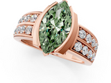 Rose gold Fancy Green Marquise  Brilliant Diamond Channel Set Wide Band Ring with Bezel Setting_21