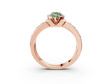 Rose gold Fancy Green Marquise  Brilliant Diamond Channel Set Wide Band Ring with Bezel Setting_23