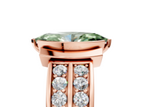 Rose gold Fancy Green Marquise  Brilliant Diamond Channel Set Wide Band Ring with Bezel Setting_25