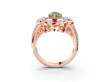 Rose gold Fancy Green Marquise  Brilliant Flower Halo Diamond Split Shank Ring_30