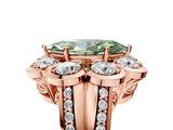 Rose gold Fancy Green Marquise  Brilliant Flower Halo Diamond Split Shank Ring_32