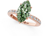 Rose gold Fancy Green Marquise  Brilliant Pavé Band Solitaire with Four-Prong Setting_54