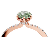 Rose gold Fancy Green Marquise  Brilliant Pavé Band Solitaire with Four-Prong Setting_57