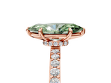 Rose gold Fancy Green Marquise  Brilliant Pavé Band Solitaire with Four-Prong Setting_58
