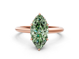 Rose gold Fancy Green Marquise  Brilliant Solitaire Engagement Ring with Six-Prong Setting and Classic Band_20