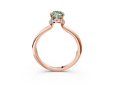 Rose gold Fancy Green Marquise  Brilliant Solitaire Engagement Ring with Six-Prong Setting and Classic Band_23