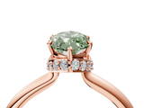 Rose gold Fancy Green Marquise  Brilliant Solitaire Engagement Ring with Six-Prong Setting and Classic Band_24