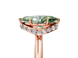 Rose gold Fancy Green Marquise  Brilliant Solitaire Engagement Ring with Six-Prong Setting and Classic Band_25
