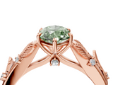 Rose gold Fancy Green Marquise  Brilliant Solitaire with Leaf Motif Band and Four-Prong Setting_67