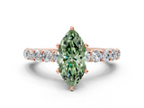 Rose gold Fancy Green Marquise  Brilliant Solitaire with Pavé Band and Four-Prong Setting_41
