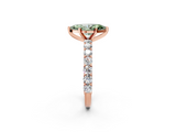 Rose gold Fancy Green Marquise  Brilliant Solitaire with Pavé Band and Four-Prong Setting_43