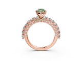Rose gold Fancy Green Marquise  Brilliant Solitaire with Pavé Band and Four-Prong Setting_44