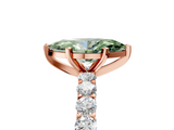 Rose gold Fancy Green Marquise  Brilliant Solitaire with Pavé Band and Four-Prong Setting_46