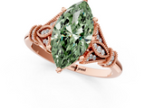 Rose gold Fancy Green Marquise  Brilliant Solitaire with Pave Band and Four-Prong Setting_21