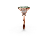 Rose gold Fancy Green Marquise  Brilliant Solitaire with Pave Band and Four-Prong Setting_22