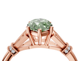 Rose gold Fancy Green Marquise  Brilliant Solitaire with Pave Band and Four-Prong Setting_24
