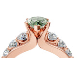 Rose gold Fancy Green Marquise  Brilliant Solitaire with Side Stones on a Pave Band and Four-Prong Setting_28