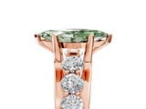 Rose gold Fancy Green Marquise  Brilliant Solitaire with Side Stones on a Pave Band and Four-Prong Setting_29