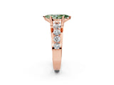 Rose gold Fancy Green Marquise  Brilliant Solitaire with Side Stones on a Pave Band and Four-Prong Setting_74