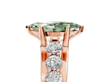 Rose gold Fancy Green Marquise  Brilliant Solitaire with Side Stones on a Pave Band and Four-Prong Setting_77
