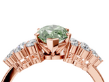 Rose gold Fancy Green Marquise  Cluster Diamond Engagement Ring with Pavé Band and Four-Prong Setting_70