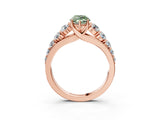 Rose gold Fancy Green Marquise Cut Brilliant Diamond Pavé Band with Six-Prong Setting_3
