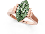 Rose gold Fancy Green Marquise Cut Brilliant Solitaire Diamond Ring with Channel Set Band and Bar Prong Setting_13