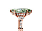 Rose gold Fancy Green Marquise Cut Brilliant Three-Stone Pave Band with Four-Prong Setting_5
