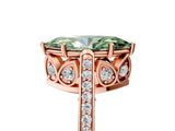 Rose gold Fancy Green Marquise  Cut Cathedral Pave Diamond Engagement Ring with Six-Prong Setting_37