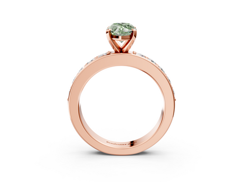 Rose gold Fancy Green Marquise  Cut Channel Set Diamond Engagement Ring with Four-Prong Setting_244