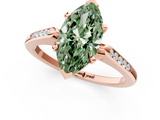 Rose gold Fancy Green Marquise  Cut Channel Set Solitaire Engagement Ring with Four-Prong Setting_226