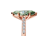 Rose gold Fancy Green Marquise  Cut Channel Set Solitaire Engagement Ring with Four-Prong Setting_230