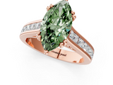 Rose gold Fancy Green Marquise  Cut Channel Set Solitaire Engagement Ring with Prong Setting_21
