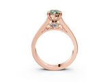 Rose gold Fancy Green Marquise  Cut Channel Set Solitaire Engagement Ring with Prong Setting_23