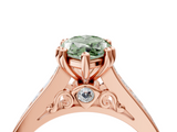 Rose gold Fancy Green Marquise  Cut Channel Set Solitaire Engagement Ring with Prong Setting_24