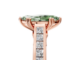 Rose gold Fancy Green Marquise  Cut Channel Set Solitaire Engagement Ring with Prong Setting_25