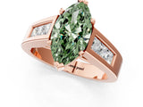 Rose gold Fancy Green Marquise Cut Cut Channel Set Solitaire Ring with Four-Prong Setting_1